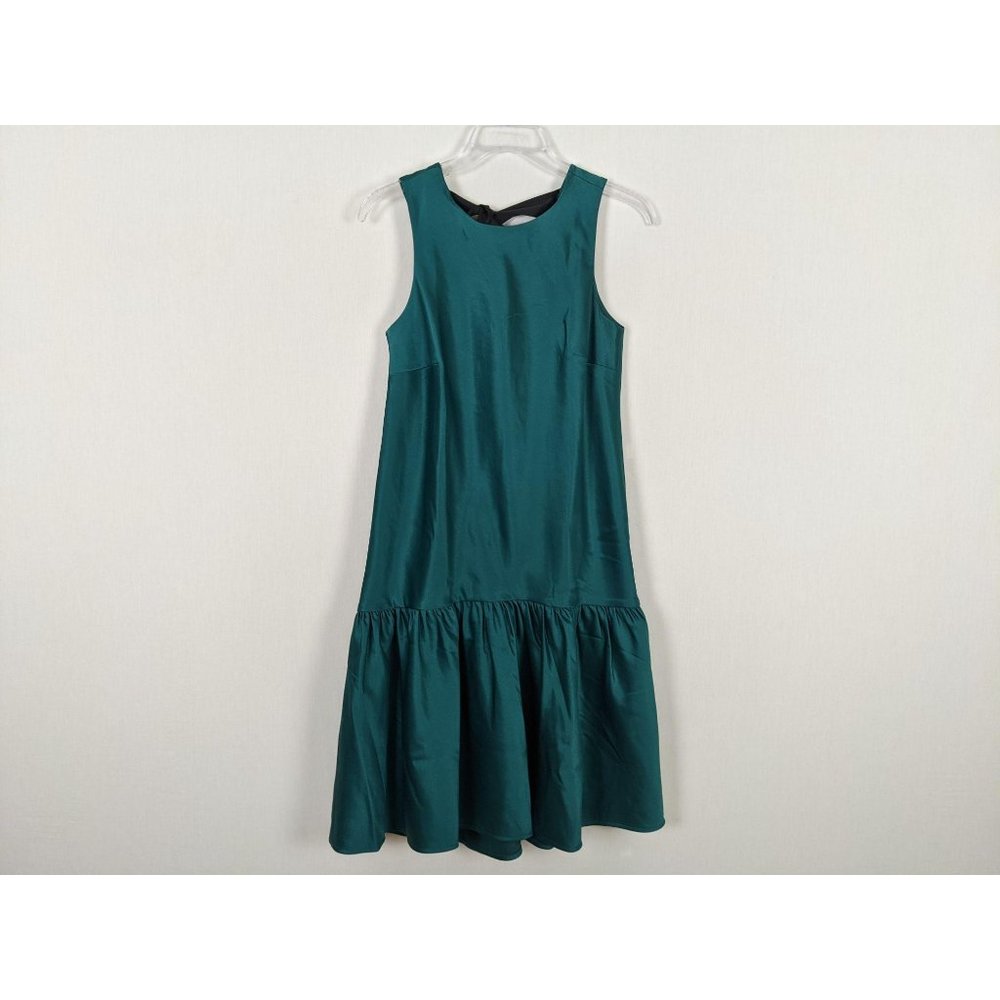 J. Crew sleeveless bow back ruffled‎ hem dress 0